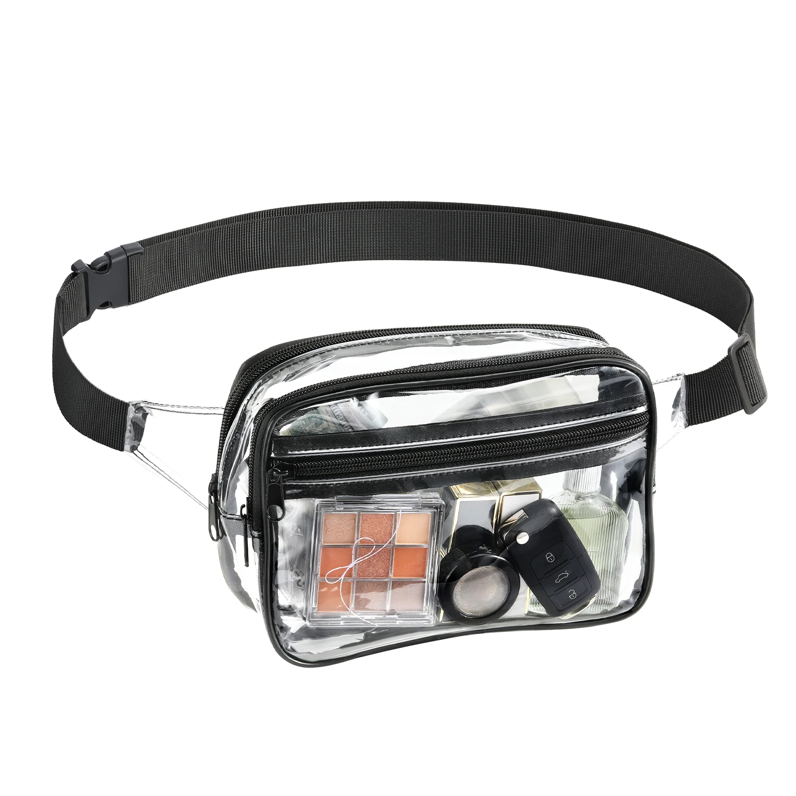 Clear Crossbody Bag Thickened PVC Stadium Approved Purse Bag for Concerts Sports Events Transparent Unisex Shoulder Messenger