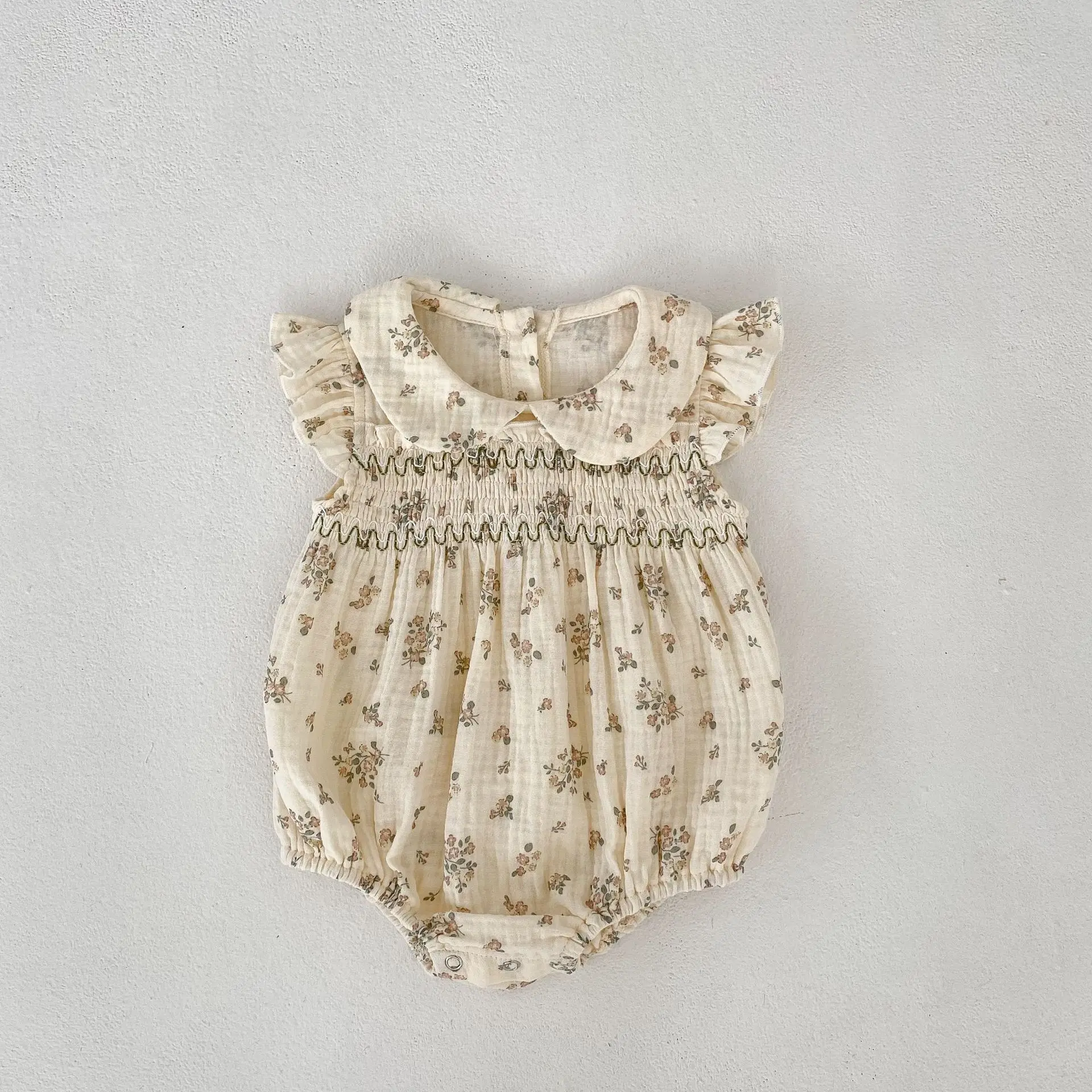 

Детское боди с цветочным принтом и воротником в стиле Питера Пэна