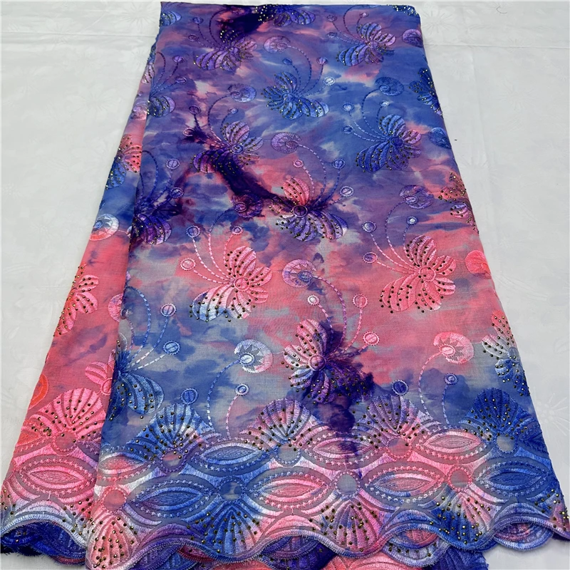 5 ярдов швейцарская вуаль кружевная ткань лафия окрашенная в галстук вышивка