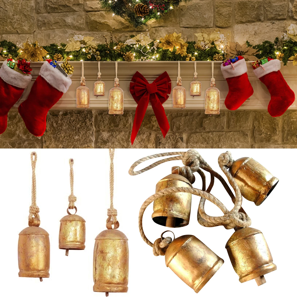 

Латунные искусственные потертые шикарные фотообои, винтажные латунные гигантские декоративные колокольчики ручной работы, железная стена