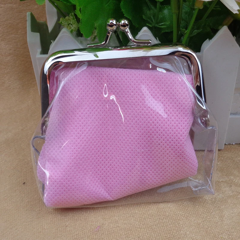 

Ins Transparent Simple Iron Mouth Clip Bag Pvc Coin Purse Small Things Storage Bag Lipstick Bag Card Holder Earphone Pocket