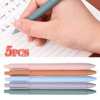 5pcs student stationery cute pure color press gel pen 0 5mm black refills signing pen for writing drawing stationary supplies