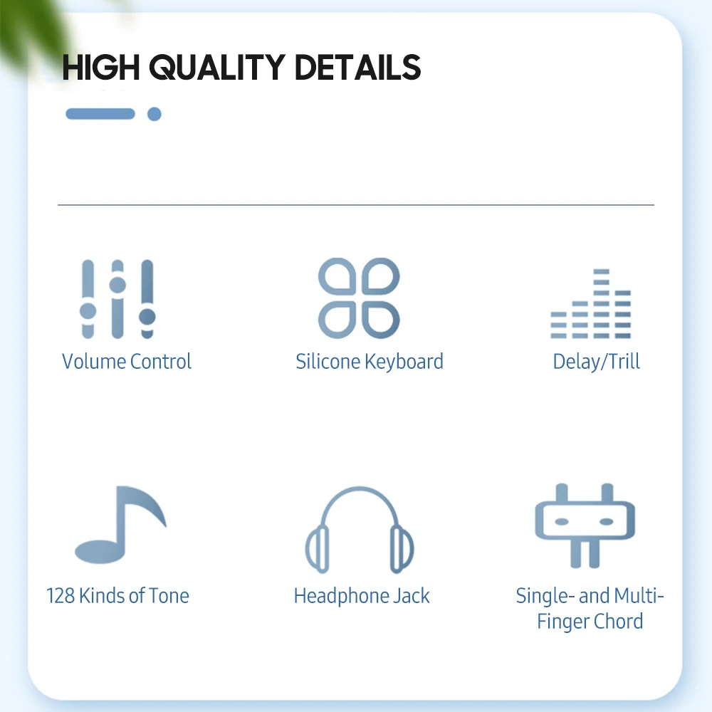 Портативное 61-клавишное Клавиатурное Пианино Силиконовое Электронное Со