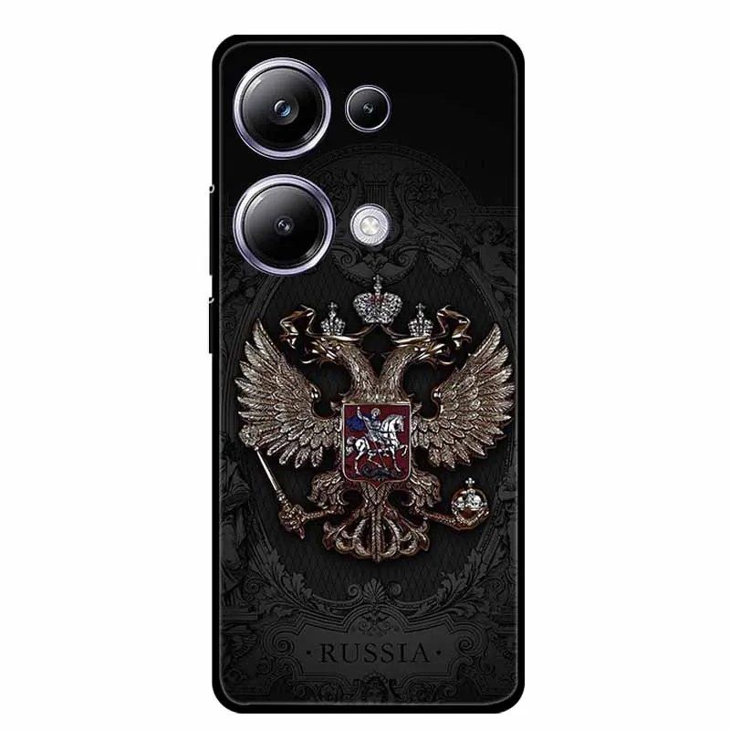 Для Xiaomi POCO M6 Pro 4G Задняя крышка Чехол M 6 M6Pro Черный силиконовый мягкий чехол для Redmi