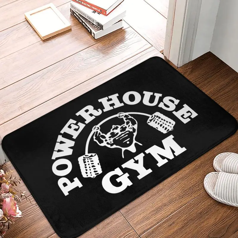 

Powerhouse Gym Doormat Mat Anti-Slip Bodybuilding Fitness Motivational Quote Bath Kitchen Balcony Entrance Rug Carpet 40*60cm