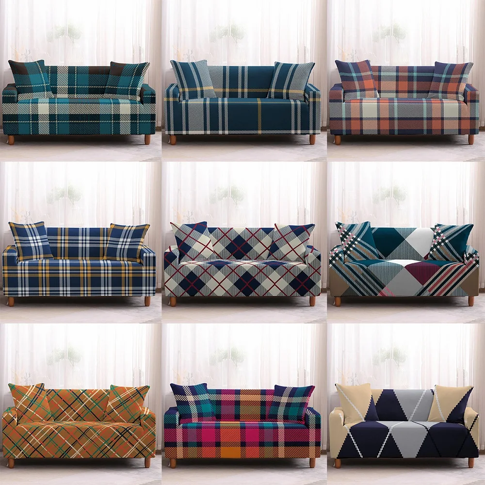 

Эластичный чехол для дивана, эластичное покрытие с геометрическим рисунком, из молочного шелка, для гостиной, секционный угловой диван, чех...