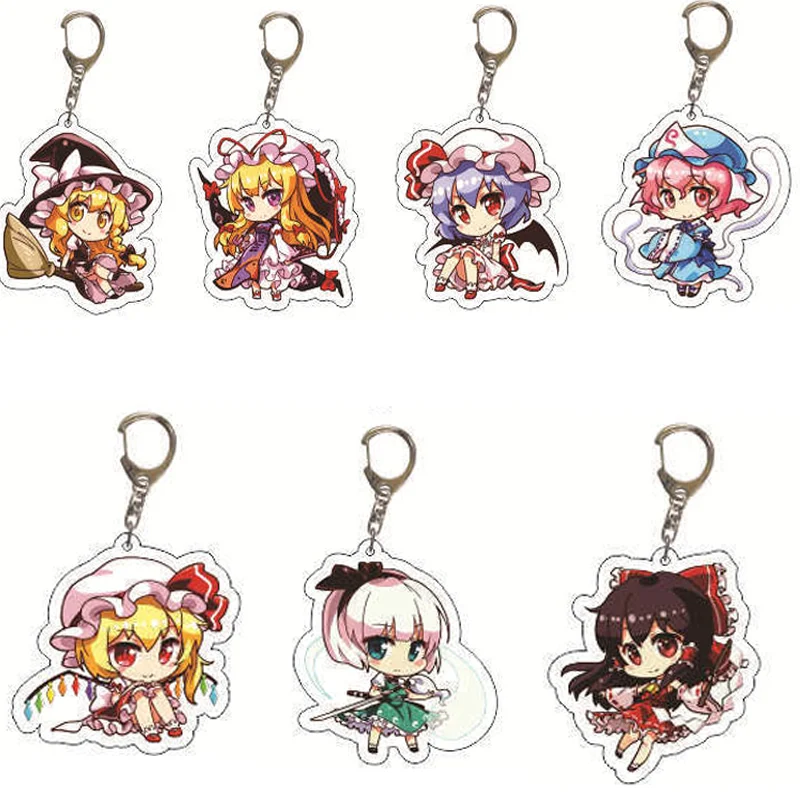 Игровой проект Touhou, брелок Hakurei Reimu Kirisame Marisa Flandre Scarlet Remiria Sukareto, акриловый брелок, подвеска, ювелирные изделия