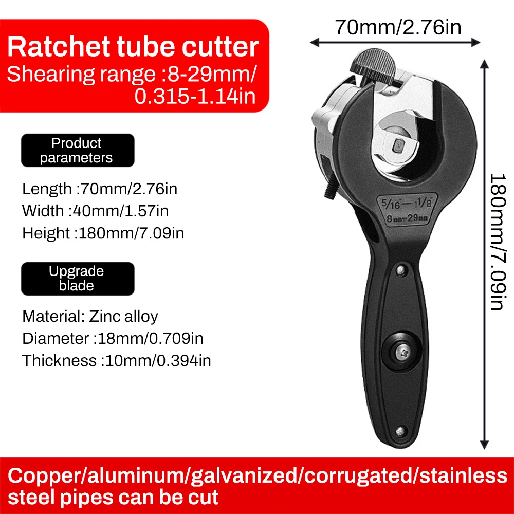 

Ratchet Tube Cutter Knife 6-23mm/8-29mm isfriday