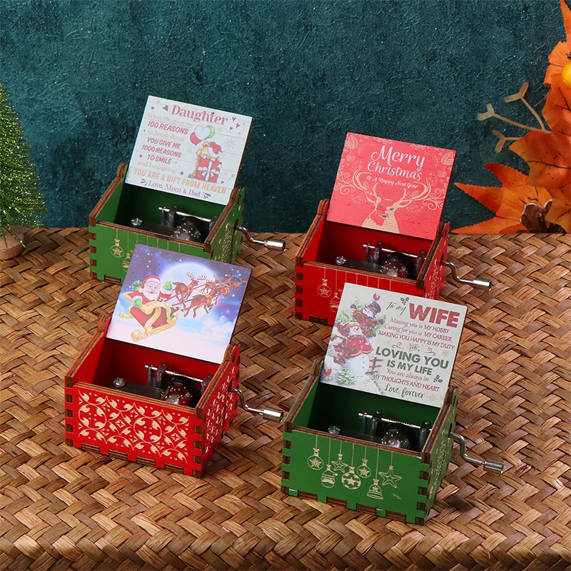 Рождественская деревянная рукоятка музыкальная шкатулка на Хэллоуин