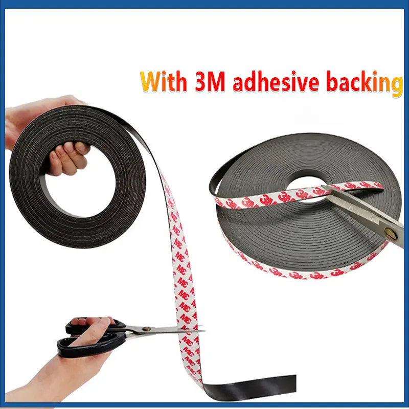 

1M/lot Rubber Magnet 10*1.5 20*1.5 30*1.5 Mm Self Adhesive Flexible Magnetic Strip Rubber Magnet Tape Width 39.37inch