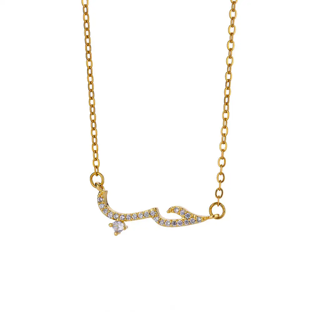 Ожерелье женское с кулоном из нержавеющей стали фианитом