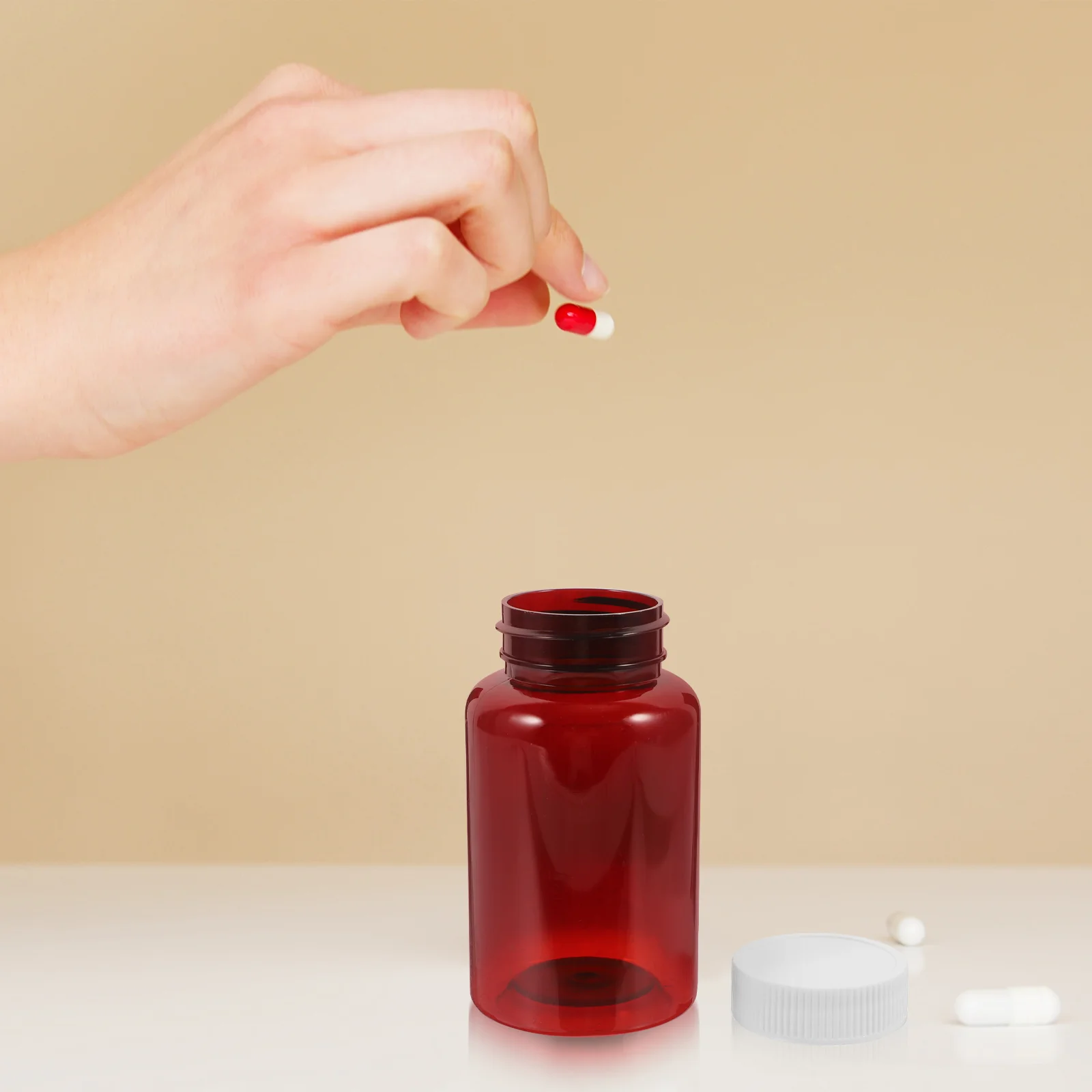 

12 pcs Empty Medicine Container Plastic Bottles Empty Storage Bottles with Caps