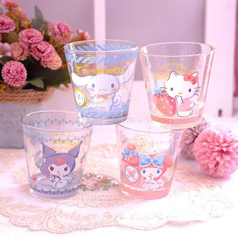 

Cinnamoroll Sanrio плюшевый My Melody Kuromi Kitty Kawaii мультяшный милый стеклянный стакан для воды аниме плюшевые игрушки для девочек подарок на день рождени...