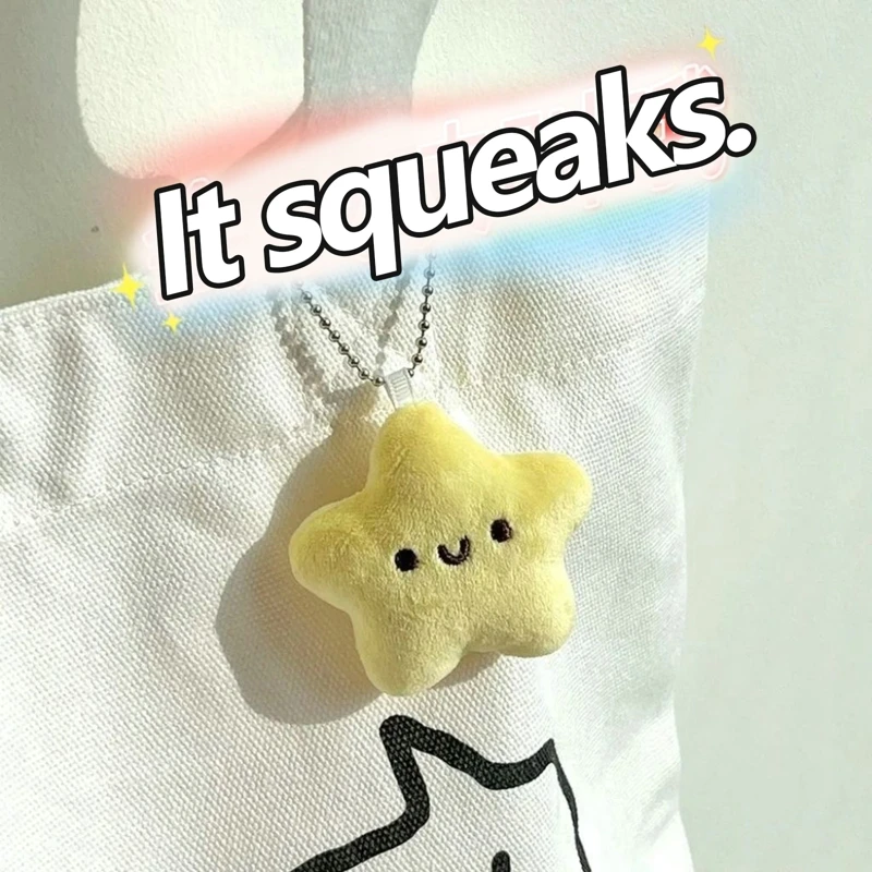 Симпатичная плюшевая игрушка со звездами кукла пищащая брелок пушистая мягкая