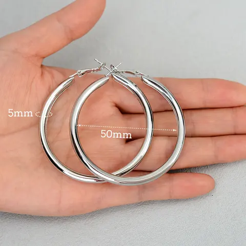 Серьги-кольца женские большие/маленькие гладкие, простые круглые украшения для ушей, свадебные ювелирные украшения, крутой подарок, 2024