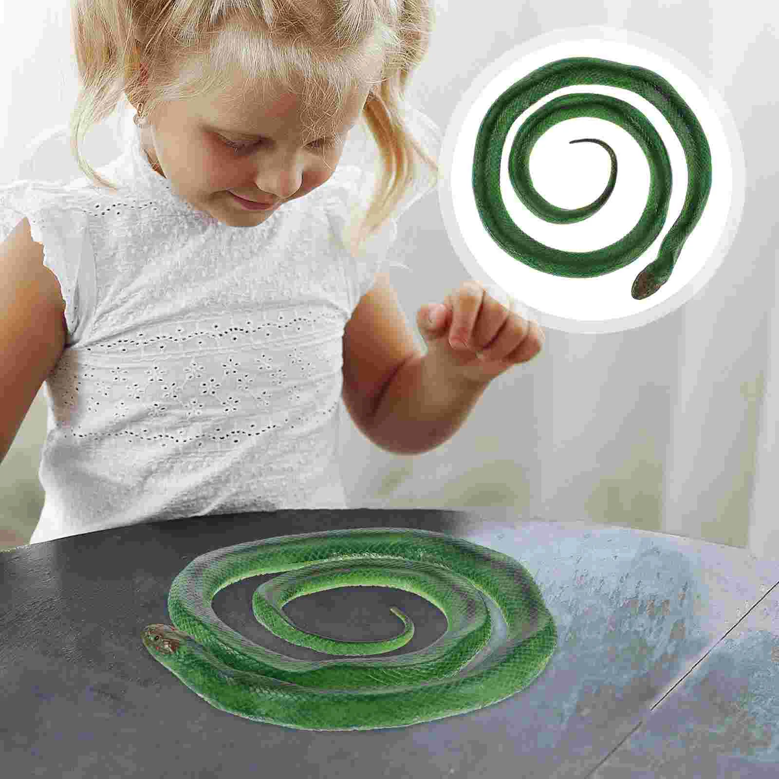 

Green Bamboo Animal Model Decor Small Snake Decoration Simulation Realistic Figurines