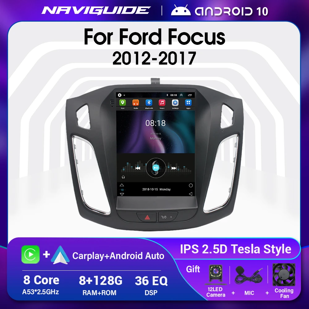 

Стереомагнитола для Ford Focus 3 Mk3 2012-2017, Android 10, GPS-навигация
