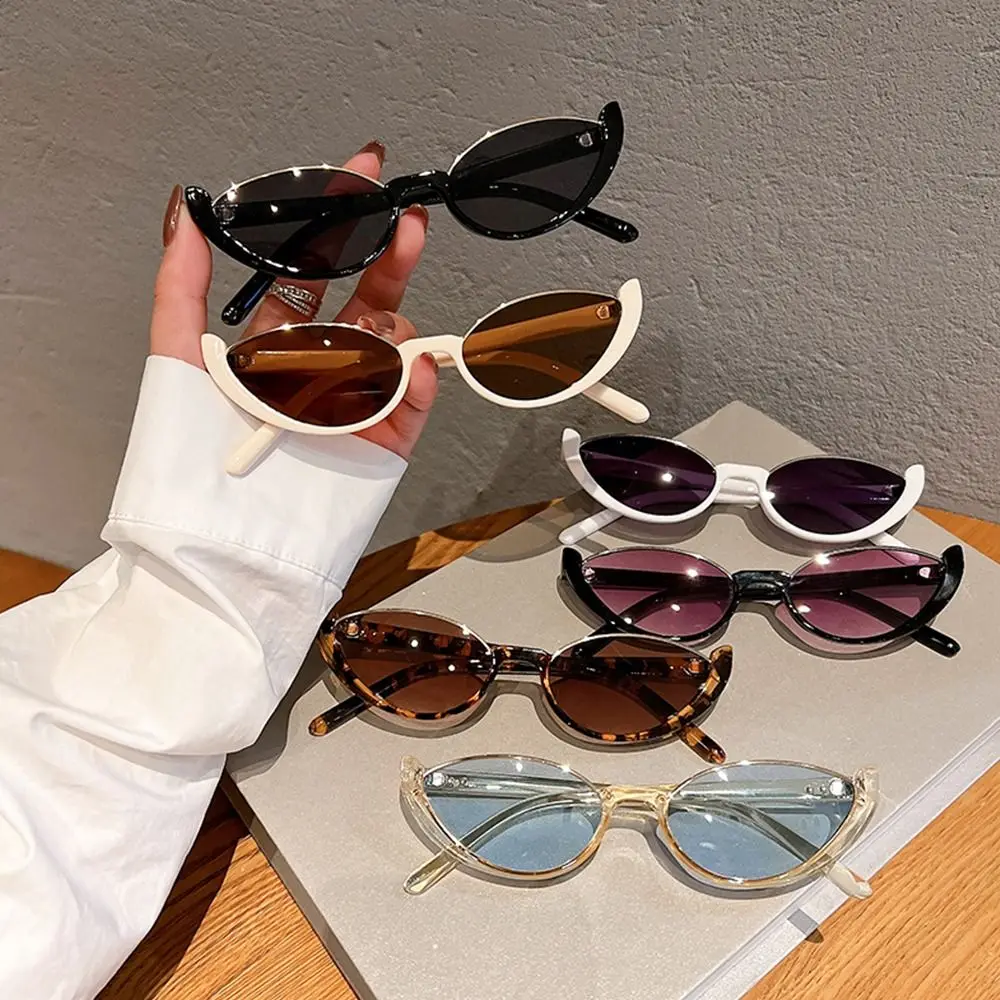 

2023 New Retro Small Half Frame Sunglasses Women Cat Eye Trendy Vintage Modern Eyewear Fashion Luxury Cycling Sun Glasses