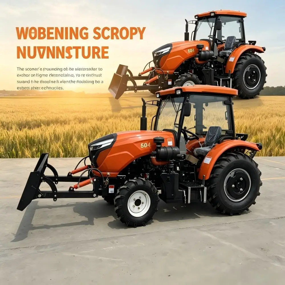 Фото Многофункциональный сельскохозяйственный колесный трактор 50 л.с. 4WD, портативный, компактный №3