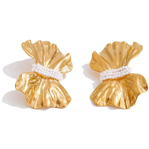 Серьги-гвоздики Yhpup из нержавеющей стали с искусственным жемчугом