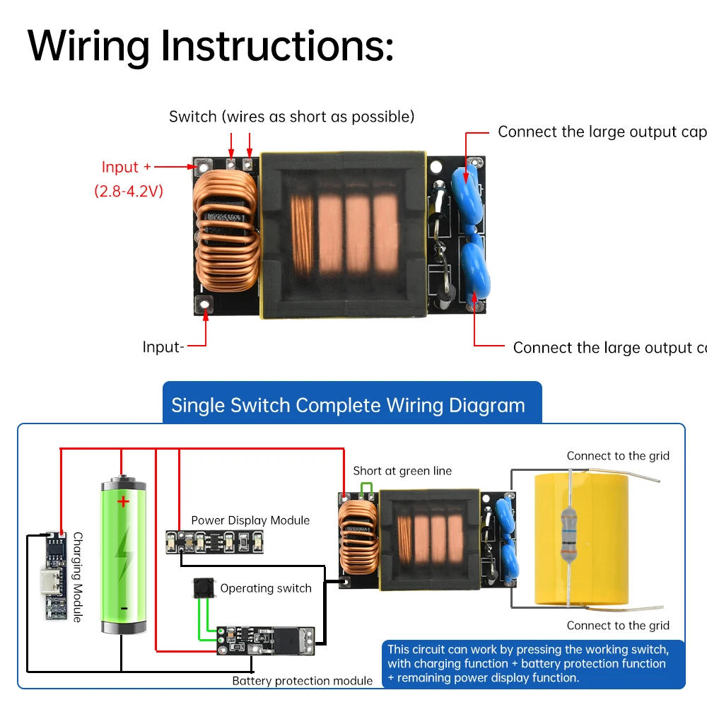 DC от 3 7 В до 4000 повышающий модуль высокого напряжения DIY электрическая плата