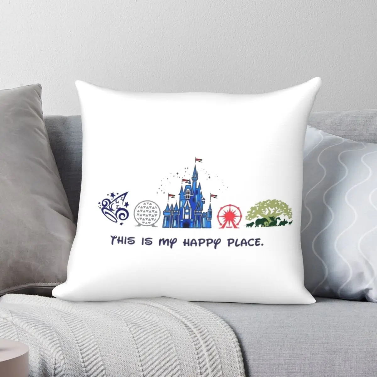 Это мое счастливое место наволочка для подушки полиэстеровый льняной бархатный