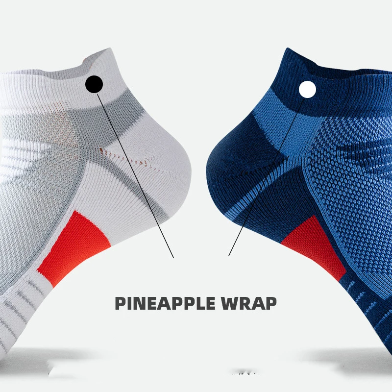 Sports Socks for Men Short Socks Thickened Shock-absorbing Terry Sweat-absorbing Running Breathable Mesh Basketball Towel Socks