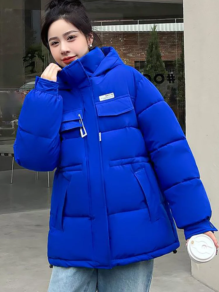 2023 New Winter Women Oversized Parkas Jackets Casual Thick Warm Hooded Pattern Coat Female Winter Outwear Sports Jacket parkas