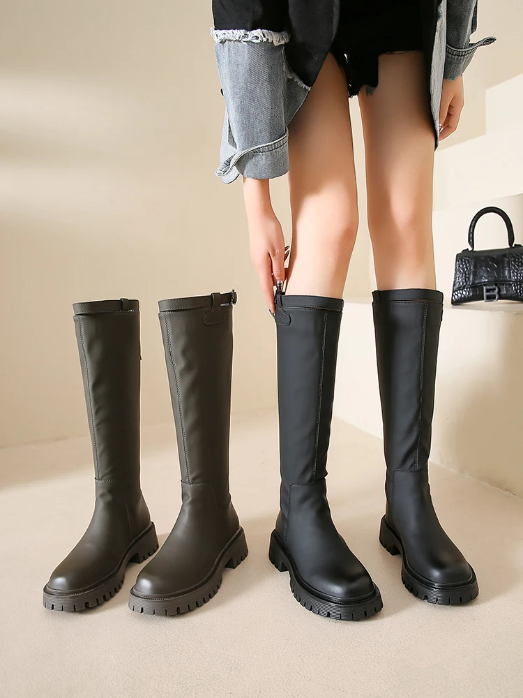 

Женские резиновые сапоги, зимняя обувь, женская обувь, сабо, платформа, молния, плоский каблук, сапоги-женские, круглый носок, дождь, 2022
