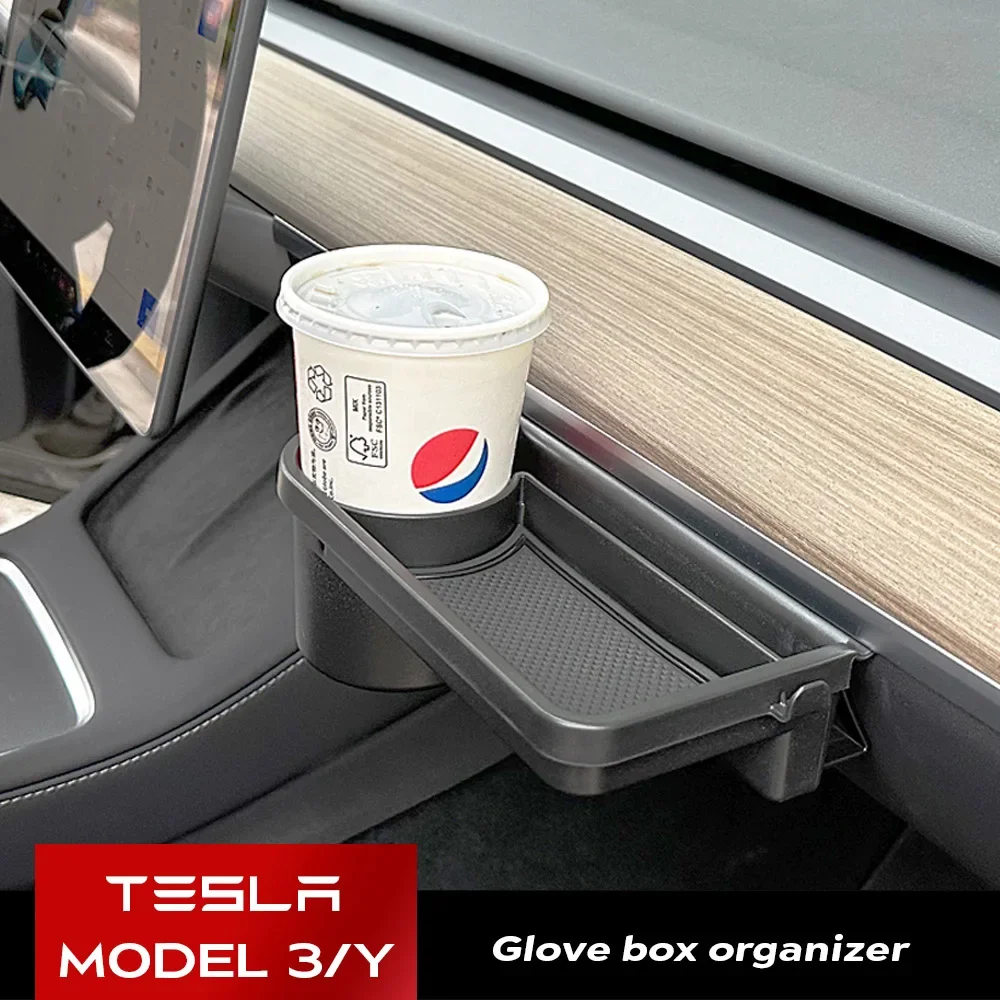 

Glove Box Rack Storage for Tesla Model 3 Y Hook Mini Table Mobile Phone Water Cup Holder Shelf Car Automobile Passenger Seat