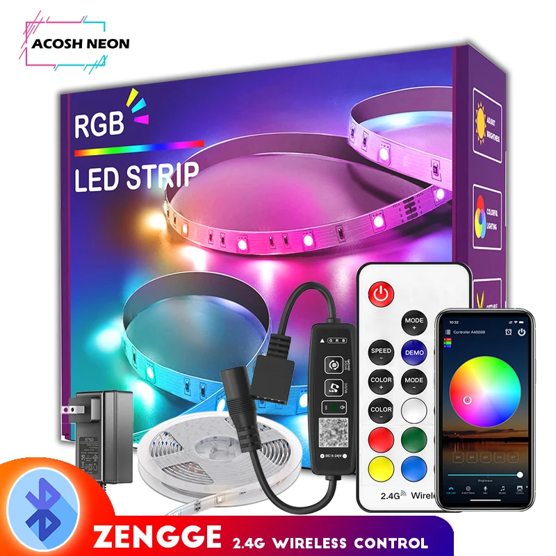 Bluetooth Night Lamp ZENGGE APP Control with 17 keys RF remote control Power Supply, and Connectors For Room Gifts For Kids