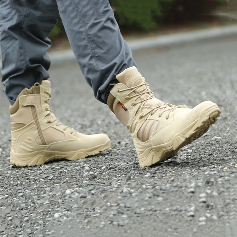 Men's Military Boot Combat Mens Ankle Boot Tactical Big Size 39-46 Army Boot Male Shoes Work Safety Shoes Motocycle Boots