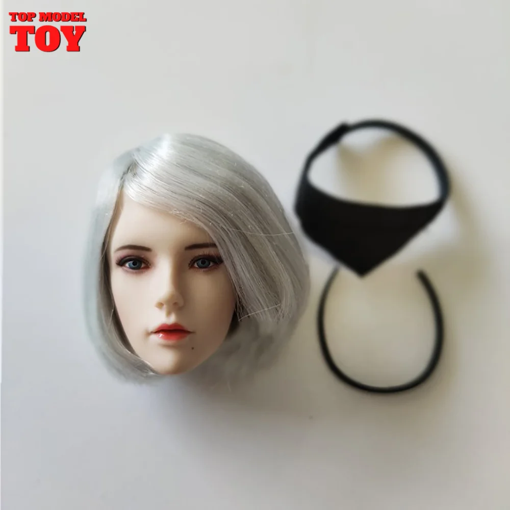 SET017 1/6 NieR 2B голова девушки с повязкой на глаза для волос подходит 12 дюймов TBL