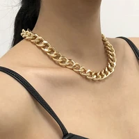 2022 fashion big necklace for women men twist gold silver color chunky thick lock choker punk chain necklaces party jewelry