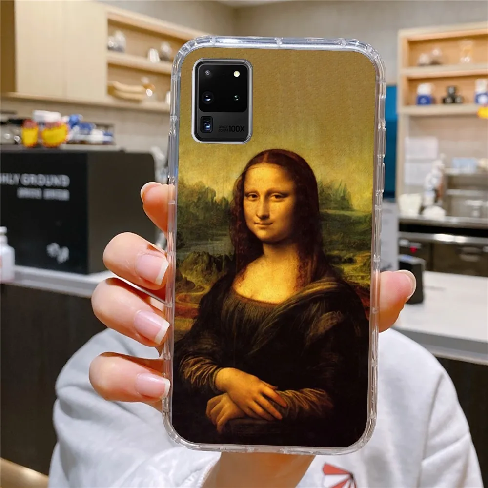 Oil Painting Art M-Mona L-Lisa Or Phone Case For Samsung Galaxy A52 A12 A51 Edge S22ULTRA S23 LITE Plus Ultra Transparent Cover