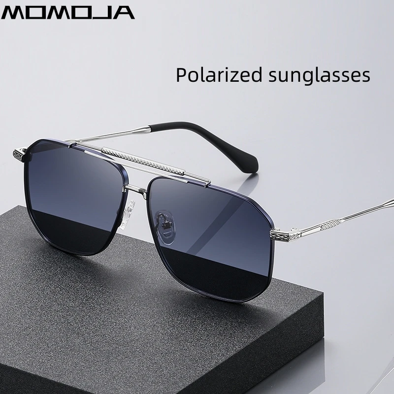 

MOMOJA Fashion Double Beam Polarized Eyewear Ultra Light Retro Sunglasses Optical Prescription Eyeglasses Frame For Men JS8538