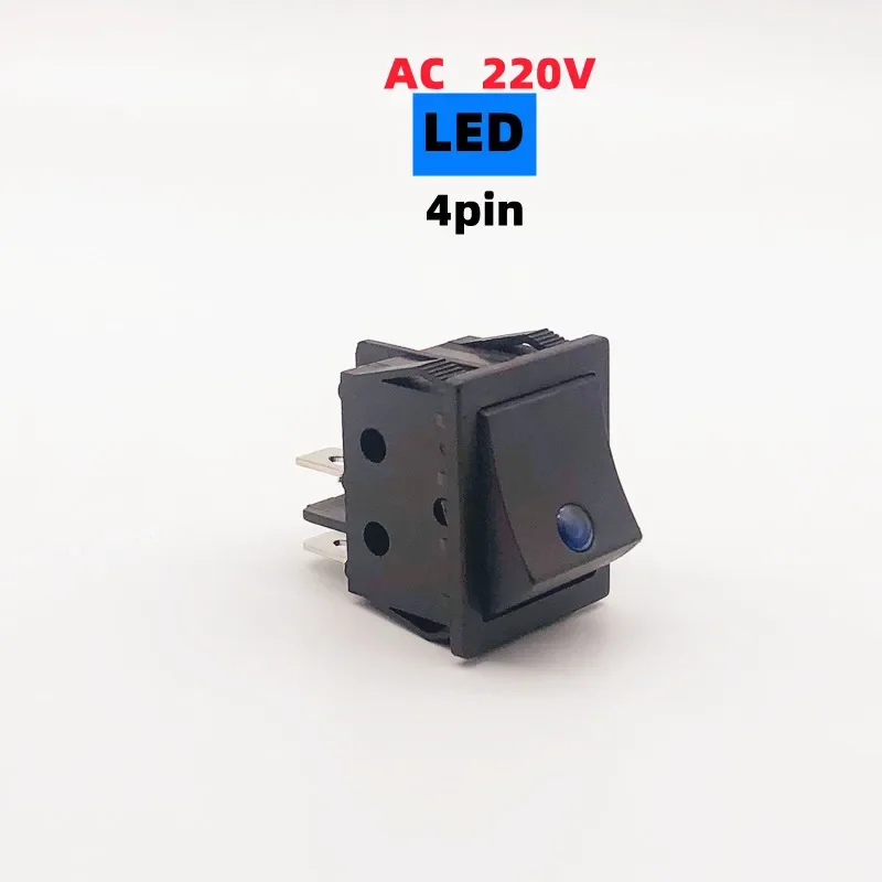 

4 шт., медные ножки/Серебристые контакты с подсветкой, 3/4 контактов, мини-клавишный переключатель, ВКЛ./ВЫКЛ., 6/10/16/30A 250 В