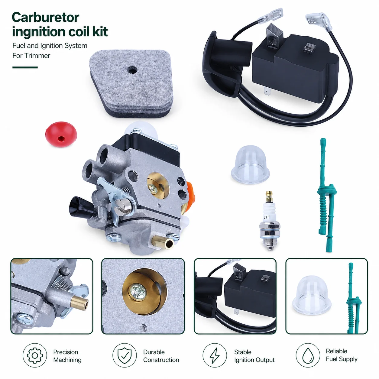 Фото Комплект карбюратора и катушки зажигания для триммеров Stihl FS87, FS90, FS100, HL100, HL95, KM90, HT100, KM100, KM130, запчасти для ремонта кусторезов №4