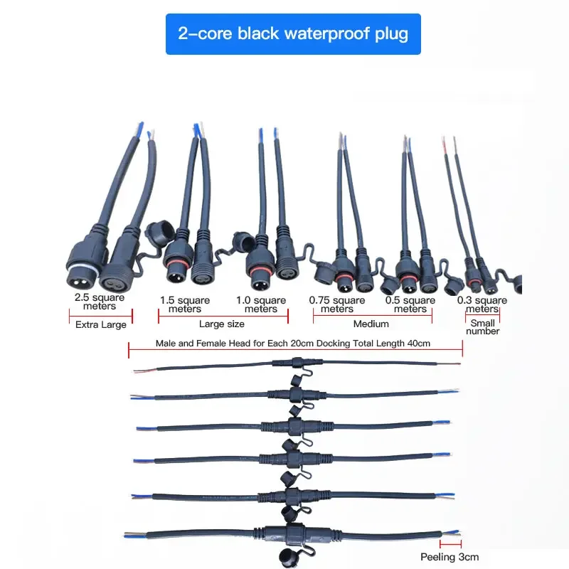 Водонепроницаемый Штекерный гнездовой Кабельный соединитель IP68 2 3 4 5 Pin 0 3/0 75/1