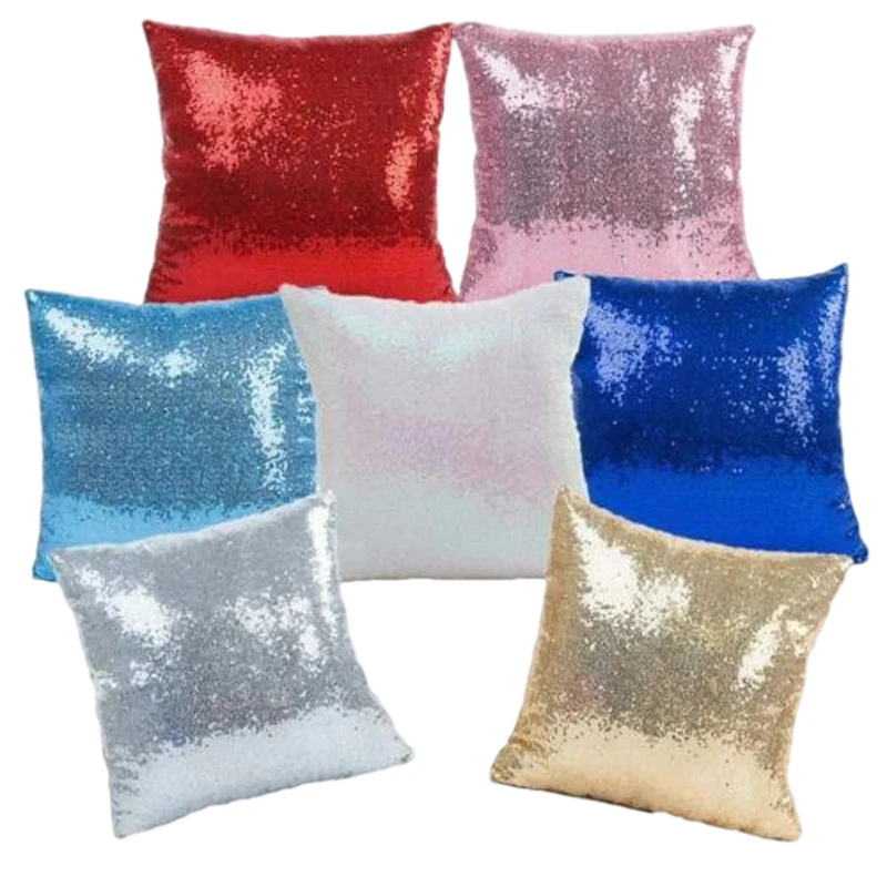 

Sublimation Reversible Sequin Magic Swipe Pillow Cover 40x40cm Polyester Sofa Cushion Case Square Pillowcases For Mother's Day