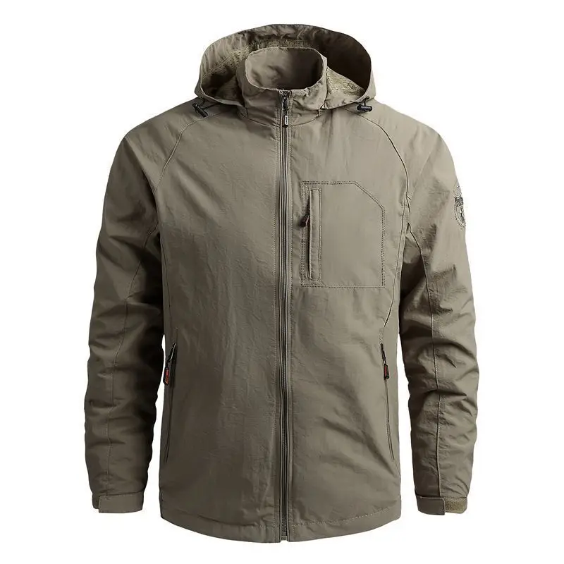 Men Outdoor Hiking Jackets Waterproof Hooded Windbreaker Coat Men 5xl