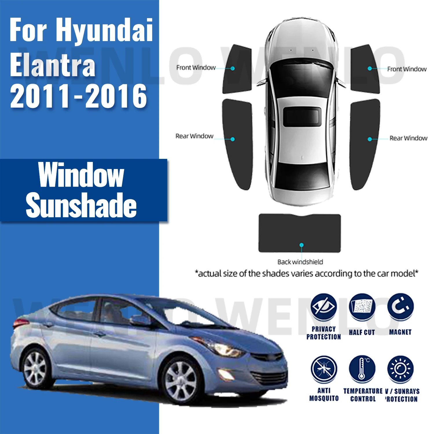 Для Hyundai Elantra 2011-2015 2016 магнитный автомобильный солнцезащитный козырек передняя