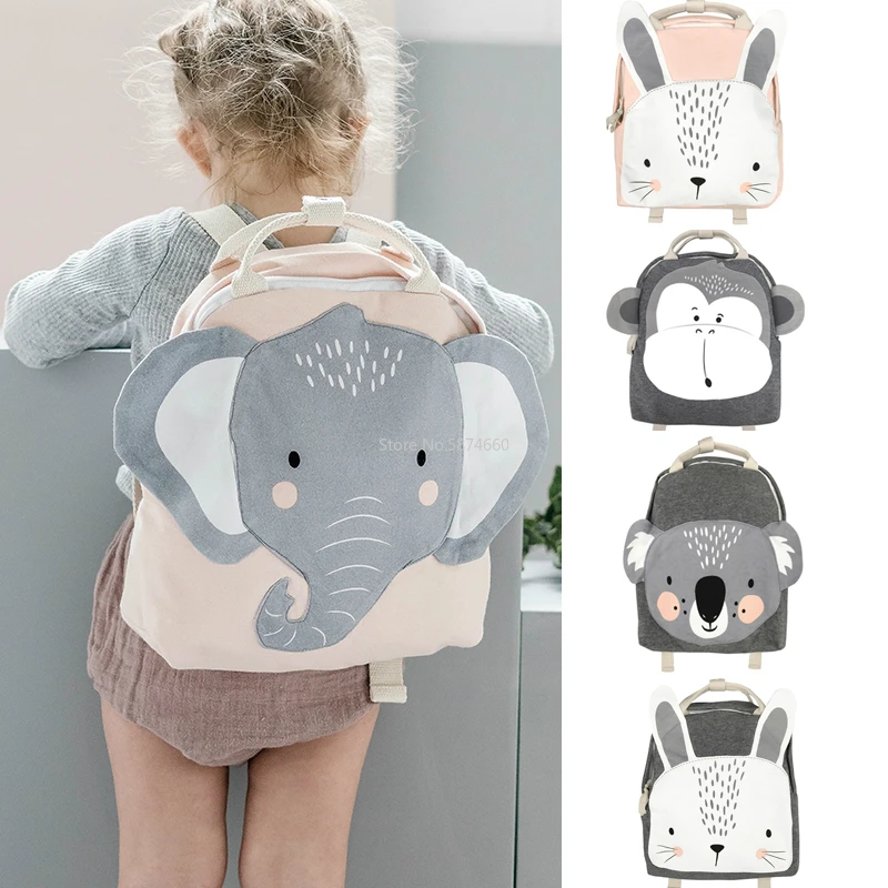 Детский рюкзак с изображением животных для девочек и мальчиков, школьная сумка для малышей, детского сада, мультяшный кролик-бабочка