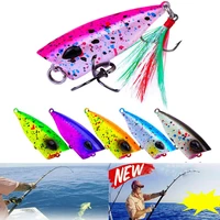 with feathers wobbler crankbait minnow mini popper lure ultralight fishing lure topwater bait trout lures
