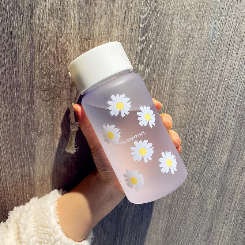 Water Bottle with straw little daisy Sport Plastic Portable for Drinking Coffee Tea Mug Outdoor cups Drink