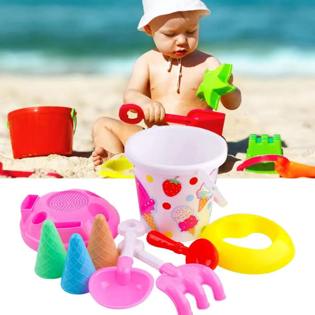 

8Pcs/Set Sand Digging Tools Funny Lightweight Comfortable Grip Sand Digging Tools with Bucket Gift Beach Toys Baby Toys