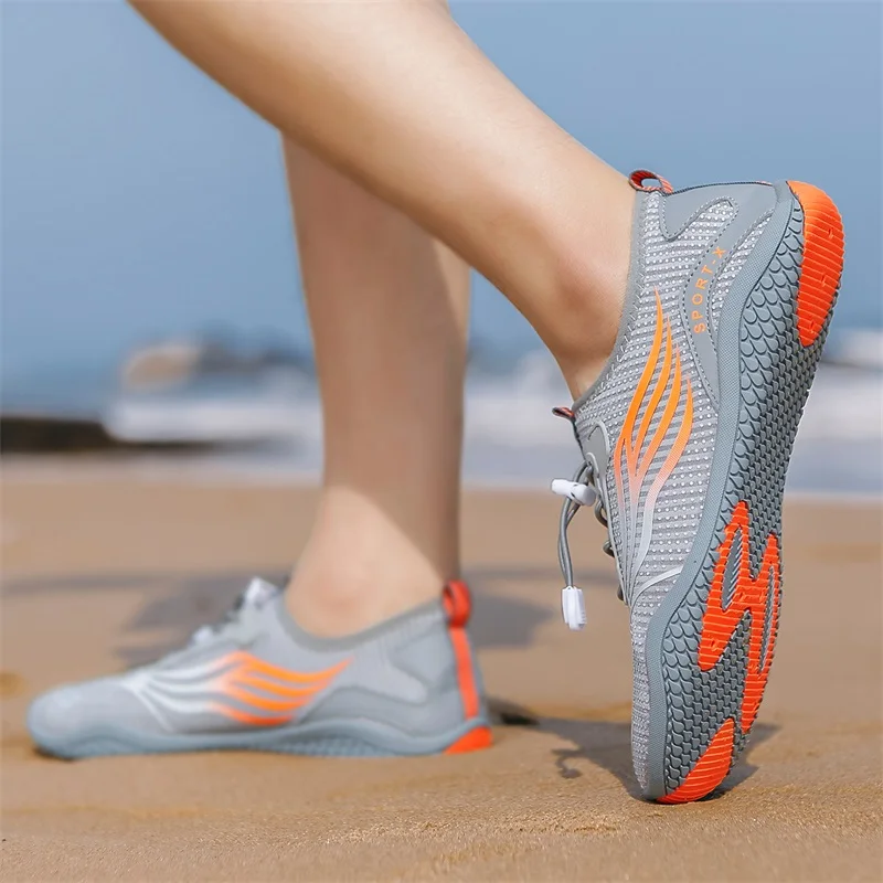 HIKEUP Couple Lightweight Mesh Breathable Outdoor Sports Beach Shoes Running Cycling Travel Casual Swimming Shoes Factory Outlet