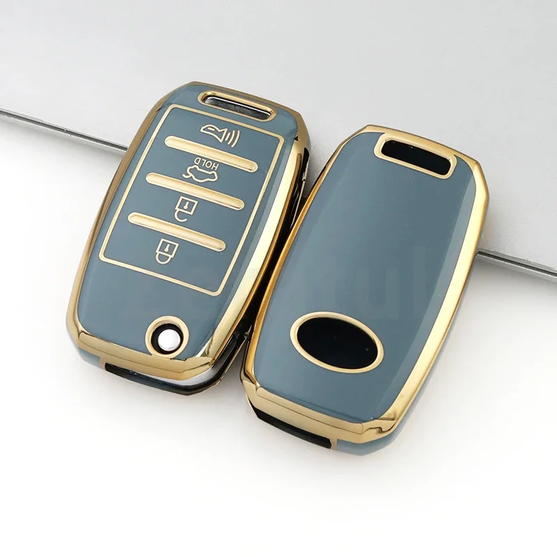 3/4 кнопки из ТПУ складной чехол для автомобильного ключа сумка-держатель ключей