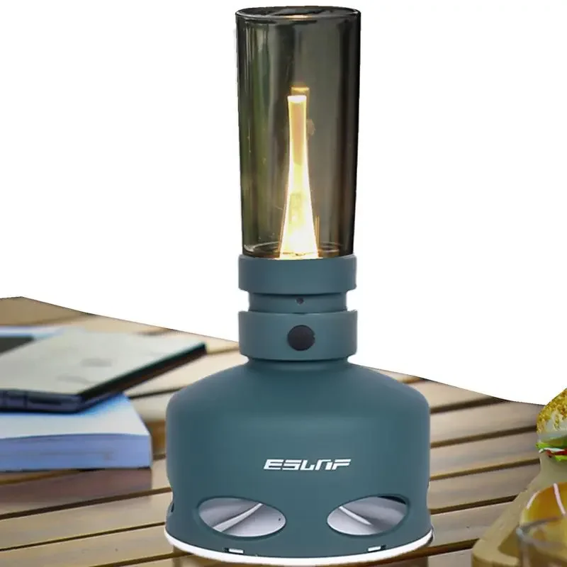 

Аккумуляторные Настольные лампы Керосиновая лампа, винтажная лампа с управлением выдуванием, 3 режима, регулируемая портативная лампа для кемпинга