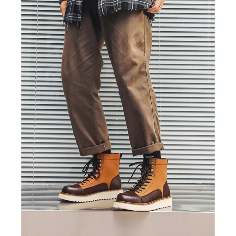 Мужские ботинки для пустыни на уличной платформе мужские рабочие высокого